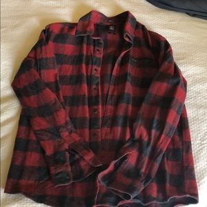 Volcom gray and red flannel